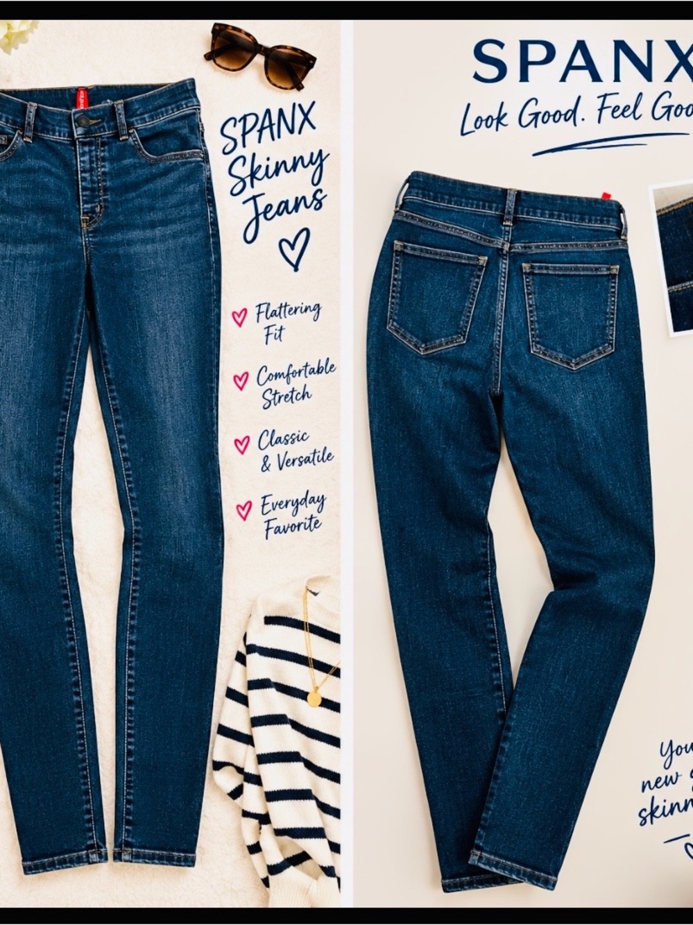 SPANX Skinny Jeans in Deep Indigo Blue